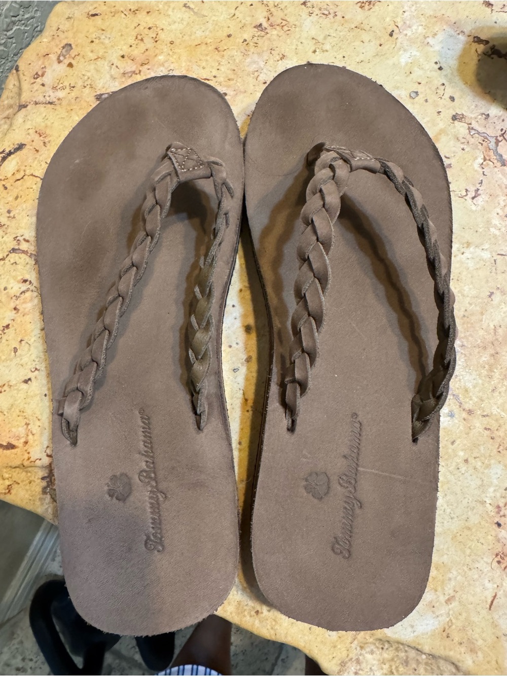 Tommy Bahama Brown Braided Suede Sandal Flip Flops